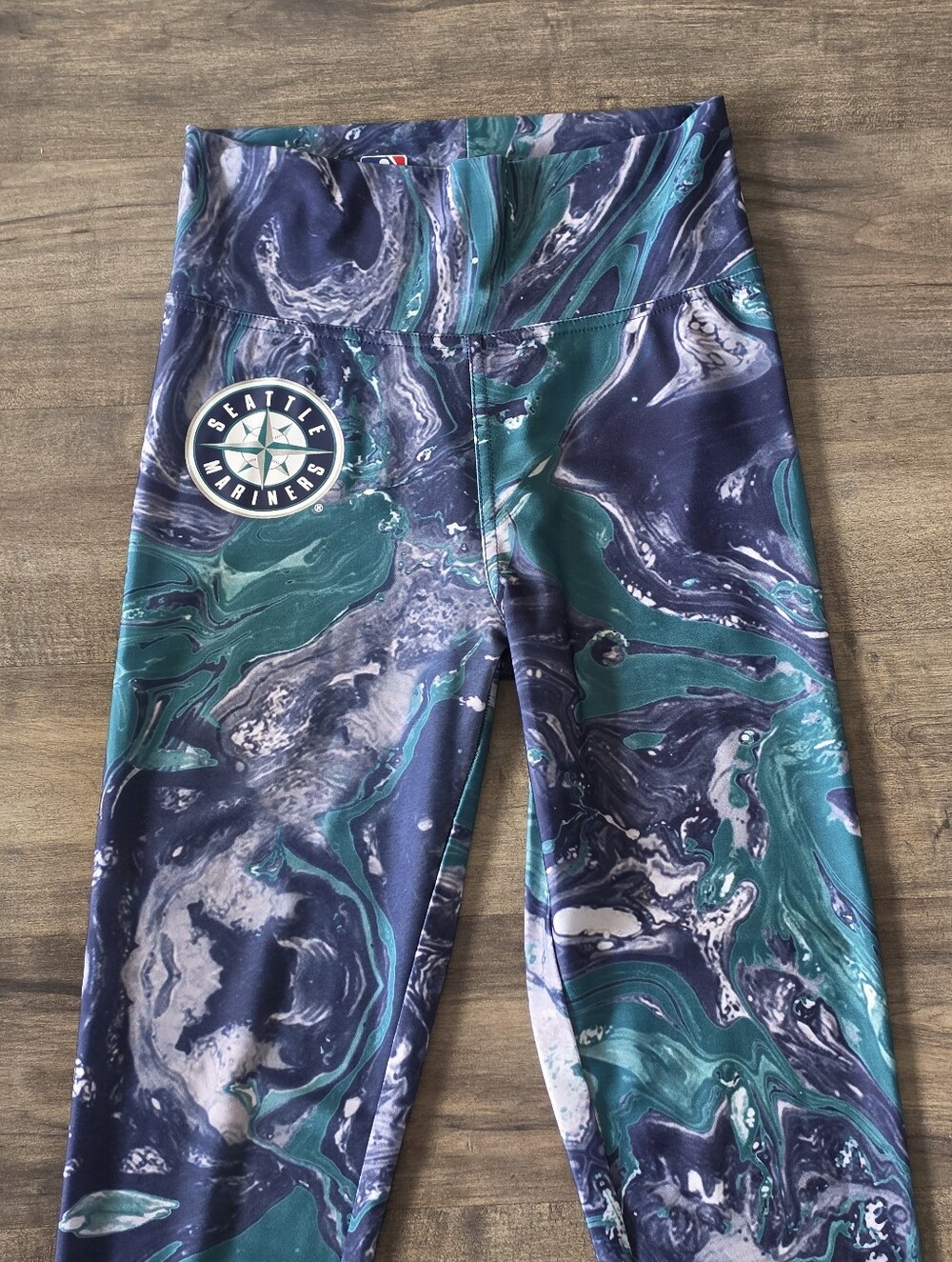 Seattle Mariners Swirl Print Leggings Women's Small MLB Multicolored